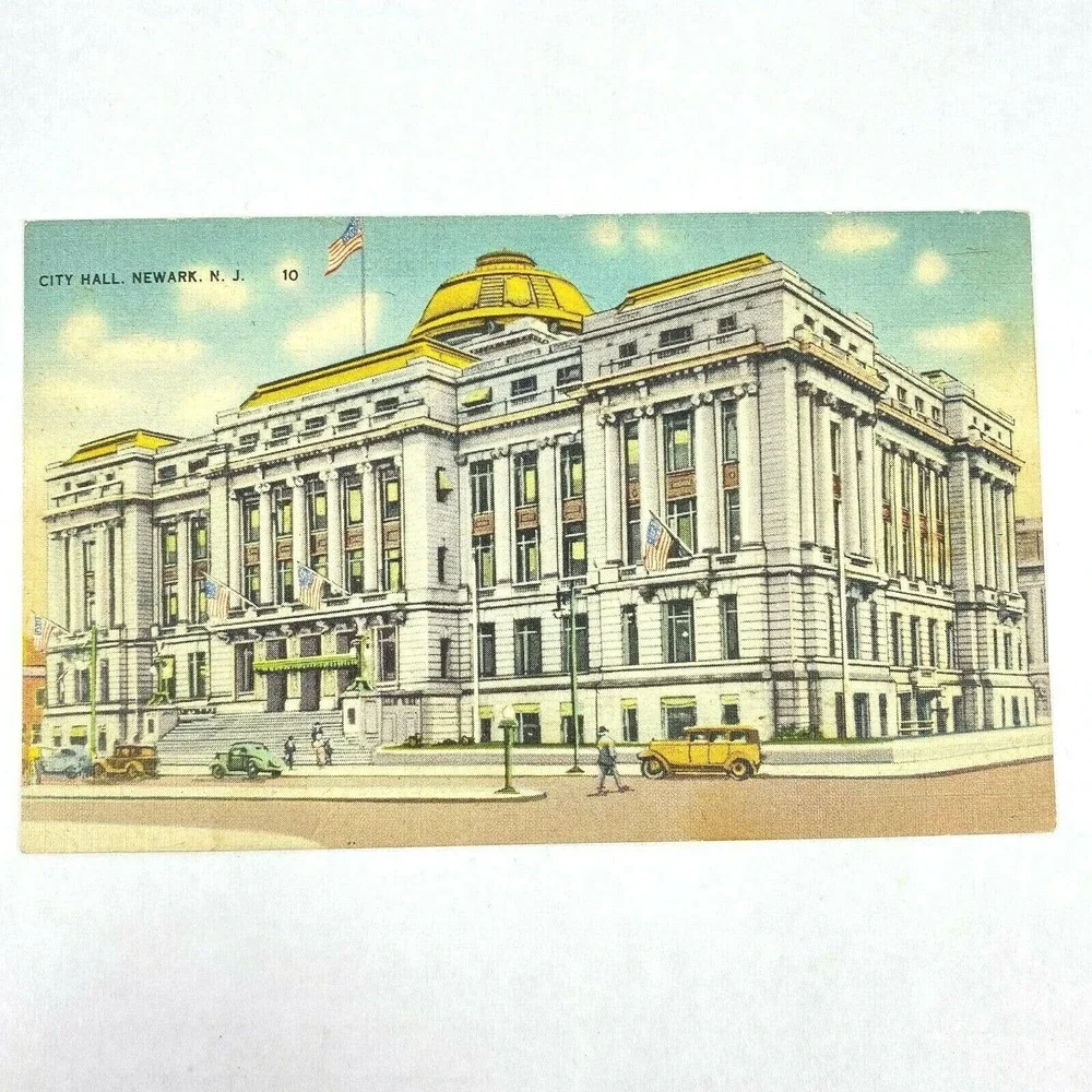 Vintage Newark Postcard Newark New Jersey City Hall Building USA Posted‎ Stamped